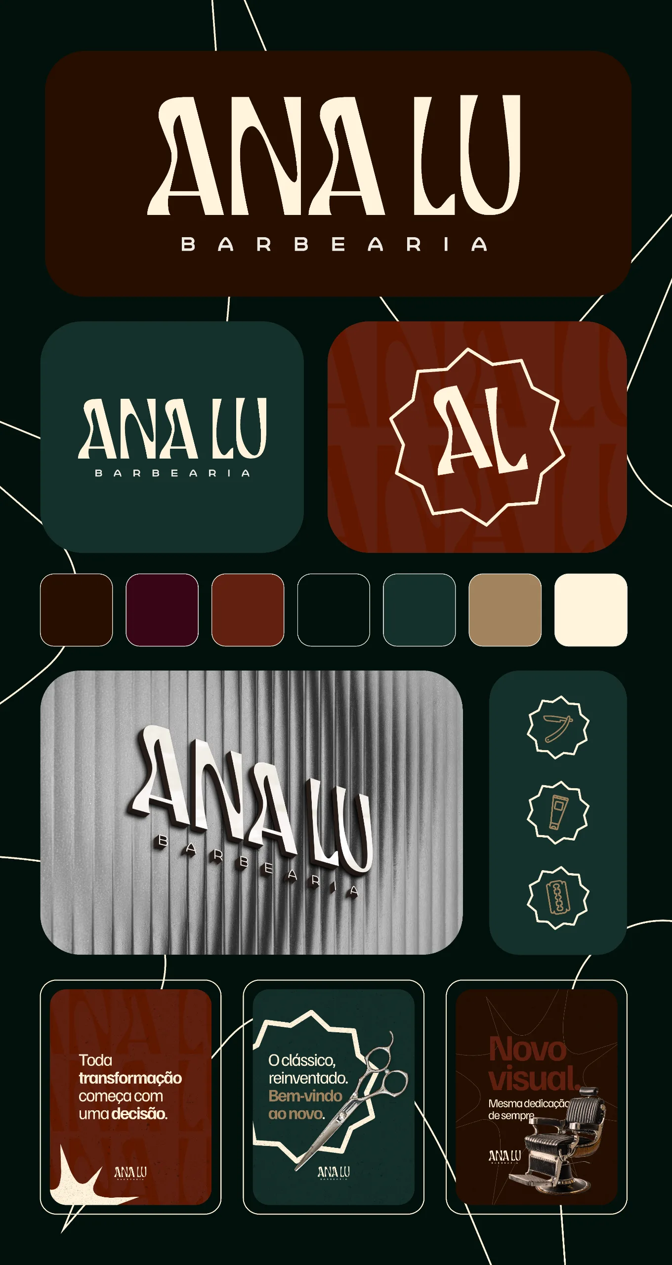 Branding AnaLu Barbearia — detalhe 4